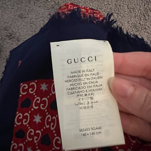 Gucci Red, Gold, and Blue Scarf Shawl - Picture 4 of 6